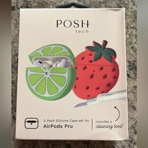 Lime and Strawberry Silicone Earbud Case Set for AirPods Pro